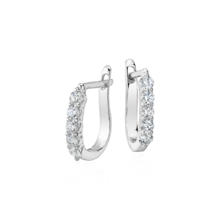 Diamond Hoop Earrings in 18k White Gold (3/4 ct. tw.)