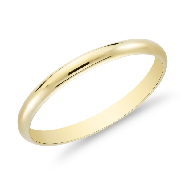 Classic Wedding Ring in 14k Yellow Gold (2mm)