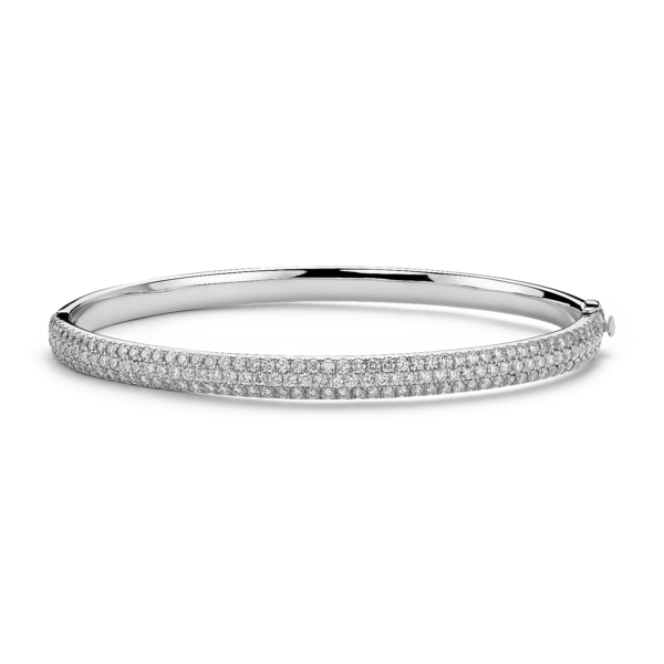 Lucille Diamond Rollover Bangle Bracelet in 18k White Gold (3.1 ct. tw.)