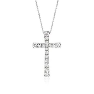 Diamond Cross Pendant in 14k White Gold (3/4 ct. tw.)