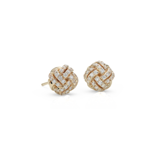 Love Knot Diamond Stud Earrings in 14k Yellow Gold (5/8 ct. tw.)