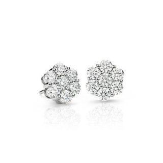 Blue Nile Signature Diamond Floral Stud Earrings in Platinum (2 1/6 ct. tw.)