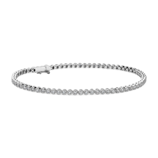 Petite Diamond Milgrain Tennis Bracelet in 14k White Gold (1 1/2 ct. tw.)