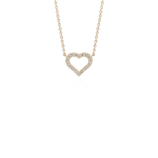 Mini Heart Diamond Necklace in 14k Yellow Gold (1/10 ct. tw.)