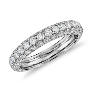 Blue Nile Studio Triple Row Diamond Eternity Ring in Platinum (2 ct. tw.)