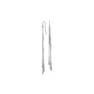 Bar Drop Chandelier Earrings in Sterling Silver