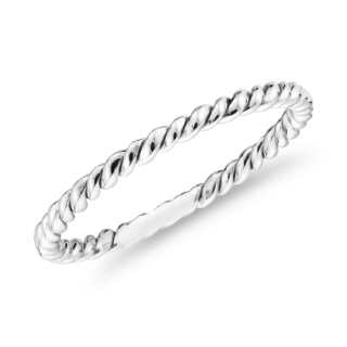 Mini Rope Ring in 14k White Gold