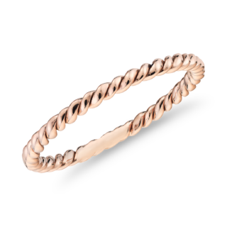 Mini Rope Ring in 14k Rose Gold