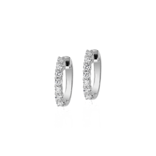 Diamond Hoop Earrings in 18k White Gold (1/2 ct. tw.)- G/SI