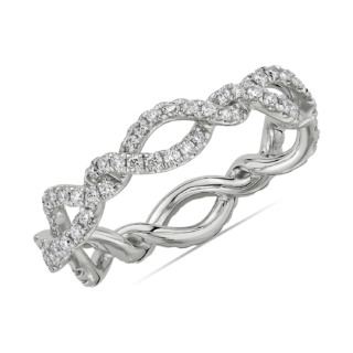 Openwork Alternating Infinity Twist Eternity Ring in 14k White Gold (1/2 ct. tw.)