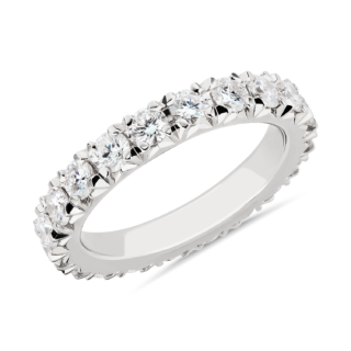 French Pave Diamond Eternity Ring in Platinum (2 ct. tw.)