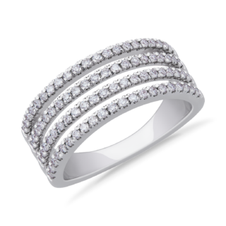 Quad Stacked Diamond Pavé Ring in 18k White Gold (1/2 ct. tw.)