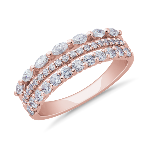 3 Row Stacking Ring in 18k Rose Gold (3/4 ct. tw.)