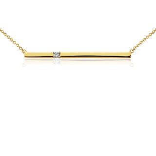 Bar Diamond Necklace in 14k Yellow Gold