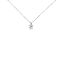 Diamond Solitaire Pendant in 14k White Gold (3/4 ct. tw.)